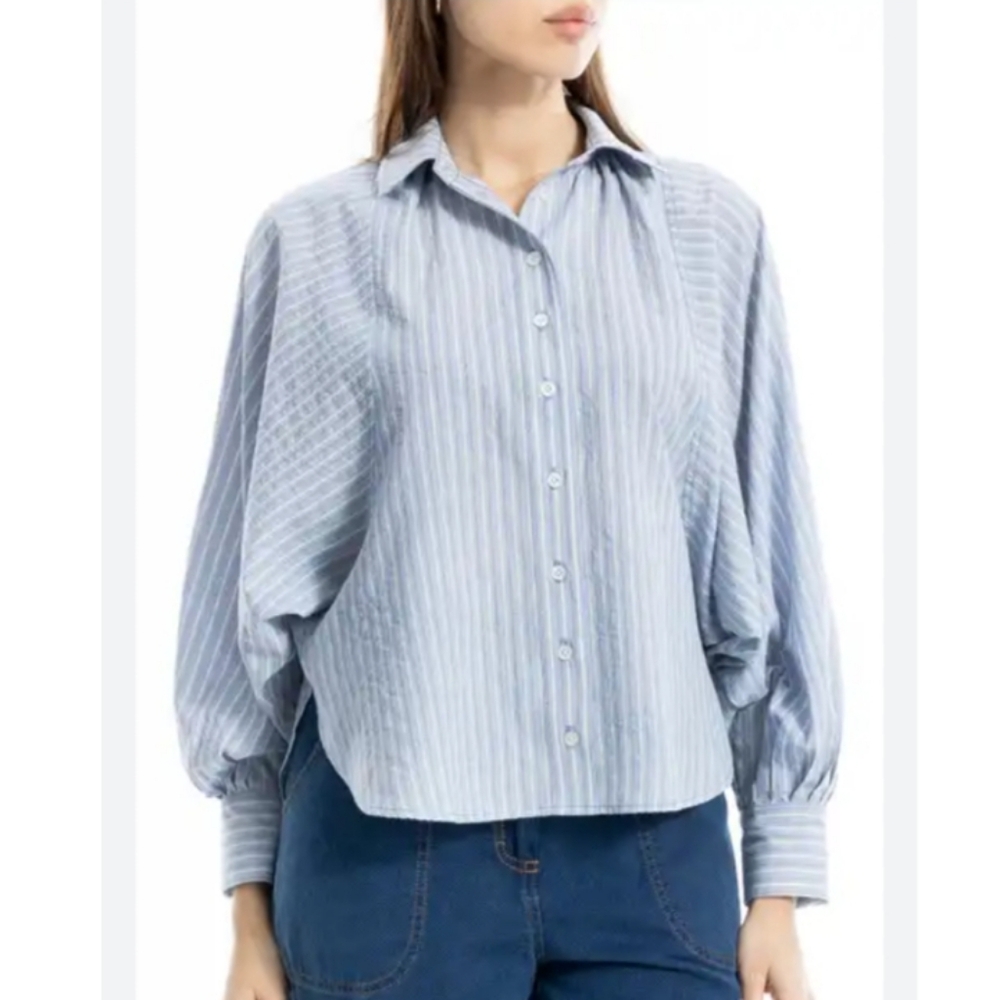Max‎ Studio Stripe Dolman Sleeve Shirt